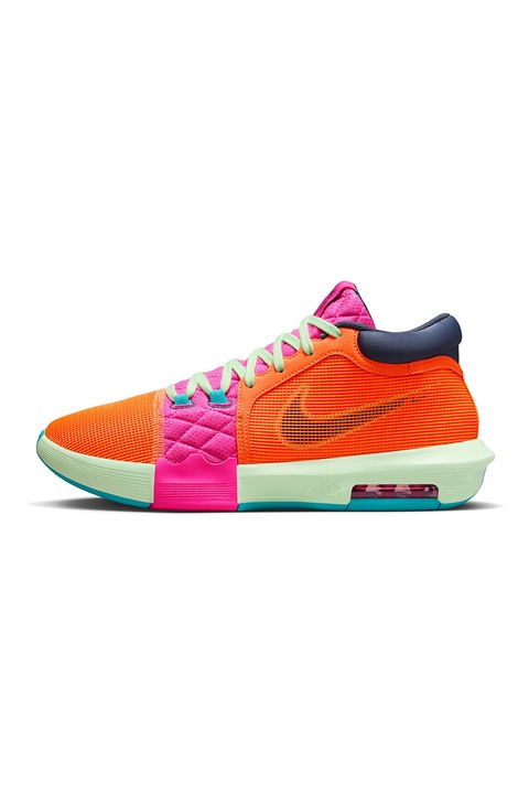 Nike, Pantofi cu amortizare pentru baschet LeBron Witness 8, Fucsia/Portocaliu mandarina