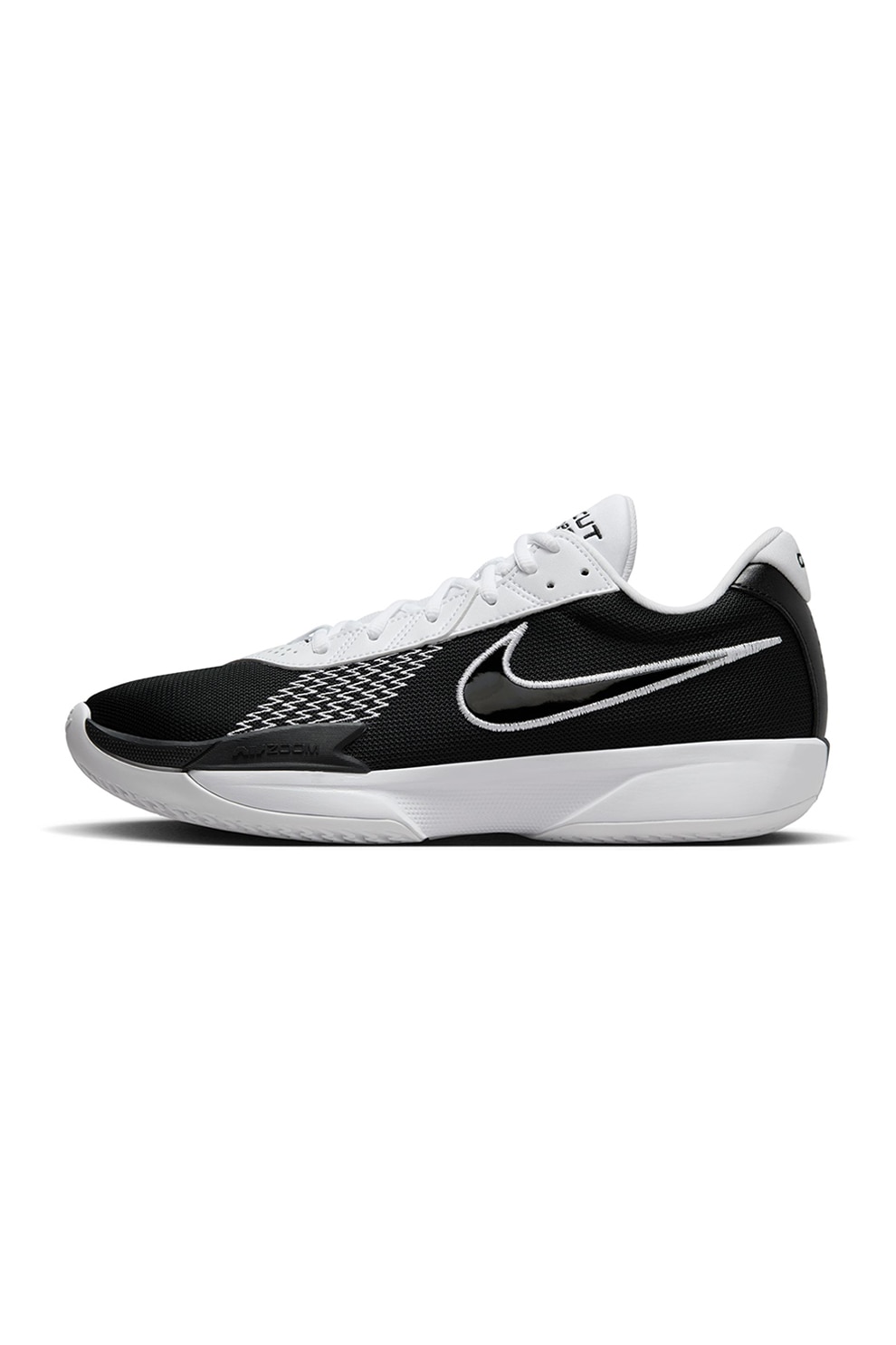 Nike, Pantofi Air Zoom G.T. Cut Academy cu logo, pentru baschet, Alb, Negru stins, 8.5
