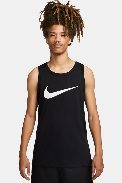 Nike, Топ Icon Swoosh с лого, Черен