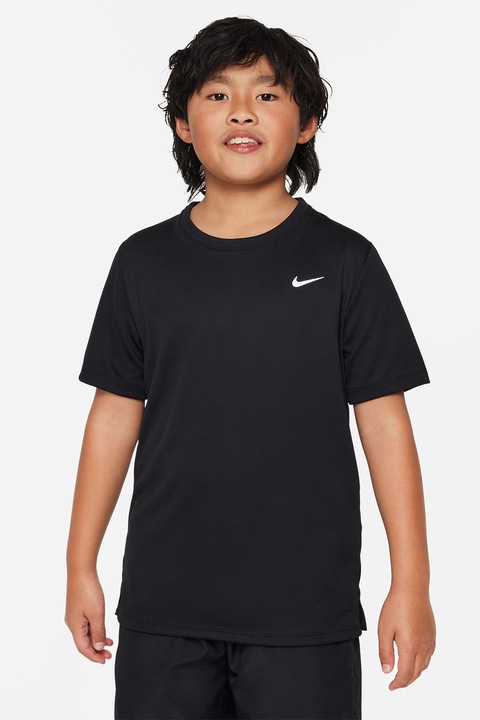 Nike, Фитнес тениска Miler със светлоотразително лого, Черен