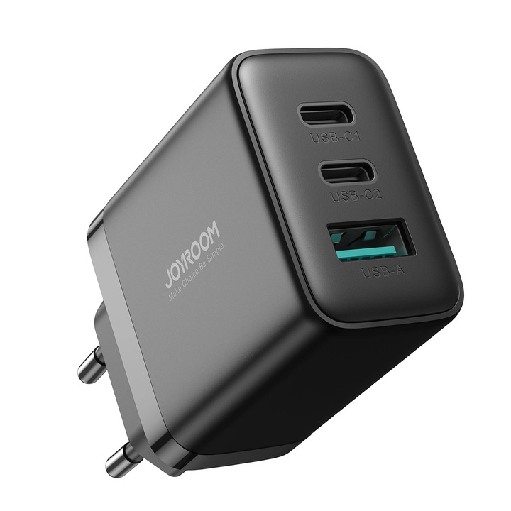 Gyors fali töltő 2x USB-C / 1x USB-A 32W fekete