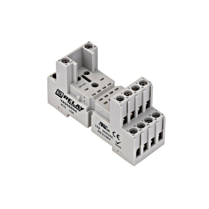 Schrack гнездо за релета RS/PT5, винтови клеми, 14 полюса, 10A, сиво