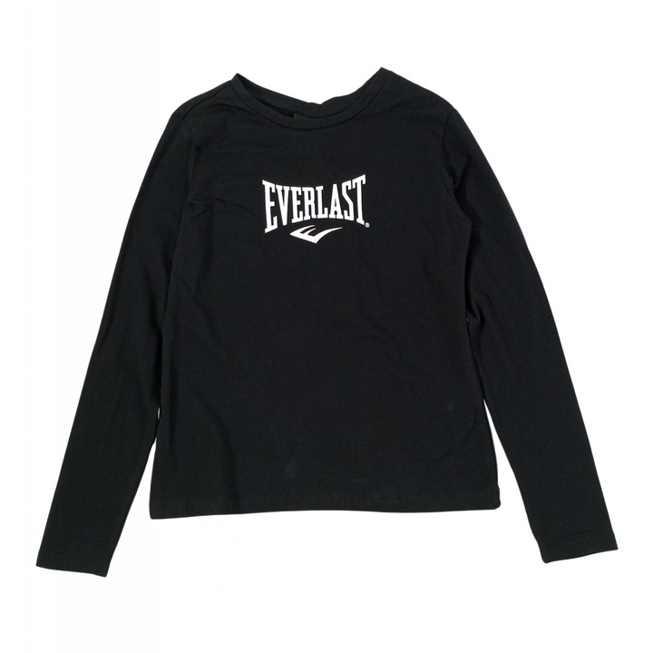 Bluza fete, EVERLAST, imprimeu text, Bumbac si elastan, 10-11 ani 2499, Negru, 146 CM