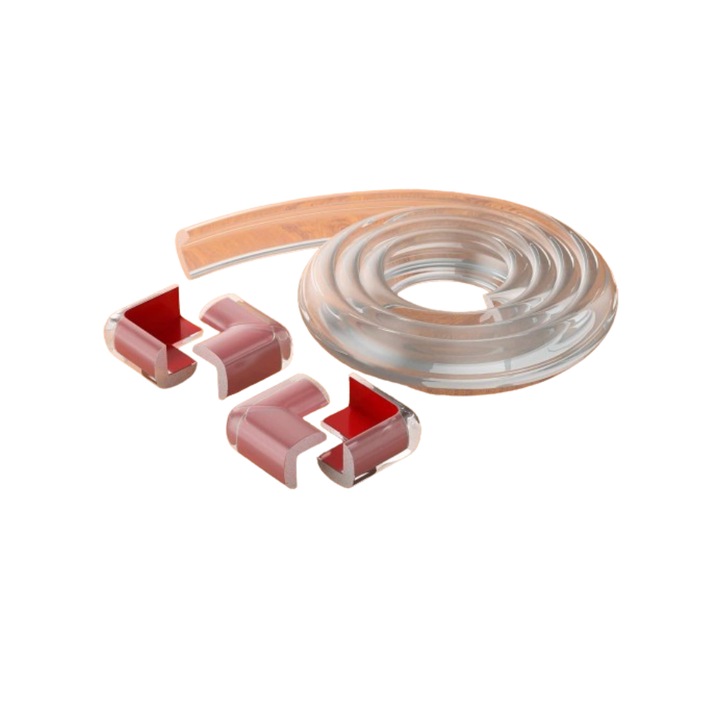 Protectie pentru colturile mobilierului pentru protejarea copiilor, banda adeziva puternica, dimensiuni 3 + 8 m, transparent, BEARTOP
