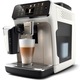 Кафеавтомат Philips EP5543/90 серия 5500, 15 бара налягане, Млечен разтвор LatteGO, 20 вида напитки, Сензорен екран, Нова технология SilentBrew - безшумно приготвяне, Керамична мелачка, функция QuickStart, Допълнителна струя, Бял хром