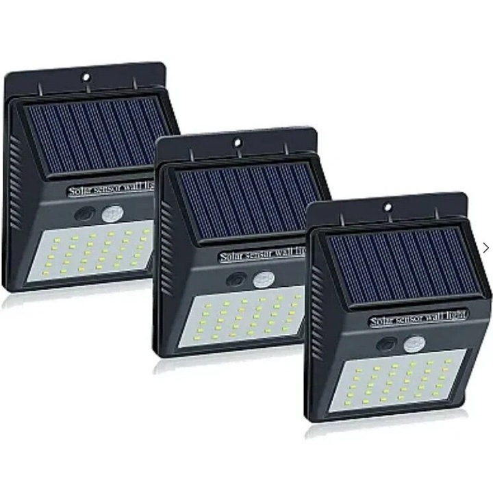 3 lámpából álló készlet BRIGHT 30 LED Solar mozgásérzékelővel és fénnyel 1 üzemmód MEGVILÁGÍTÁS