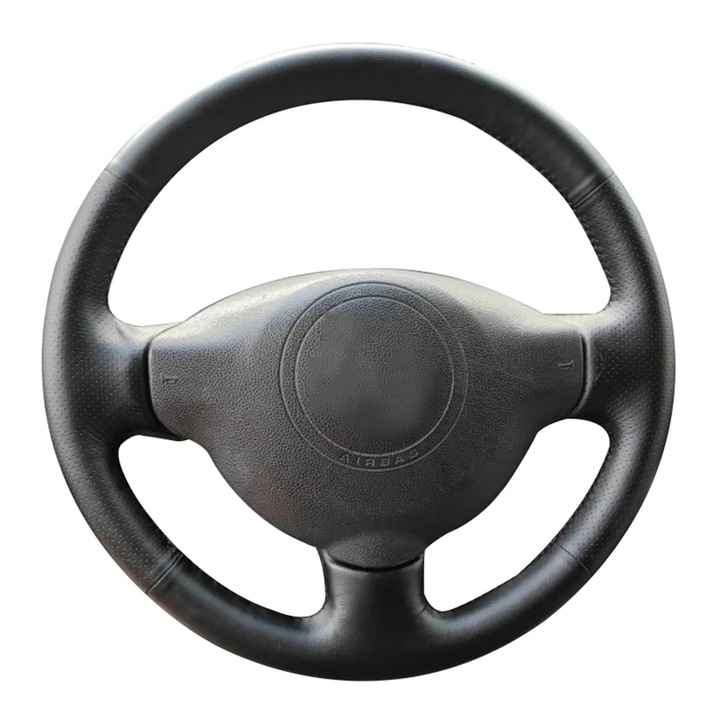 Fekete bőr kormányburkolat 38 cm Peugeot Partner 2 és Citroen Berlingo B9, 2009-2018