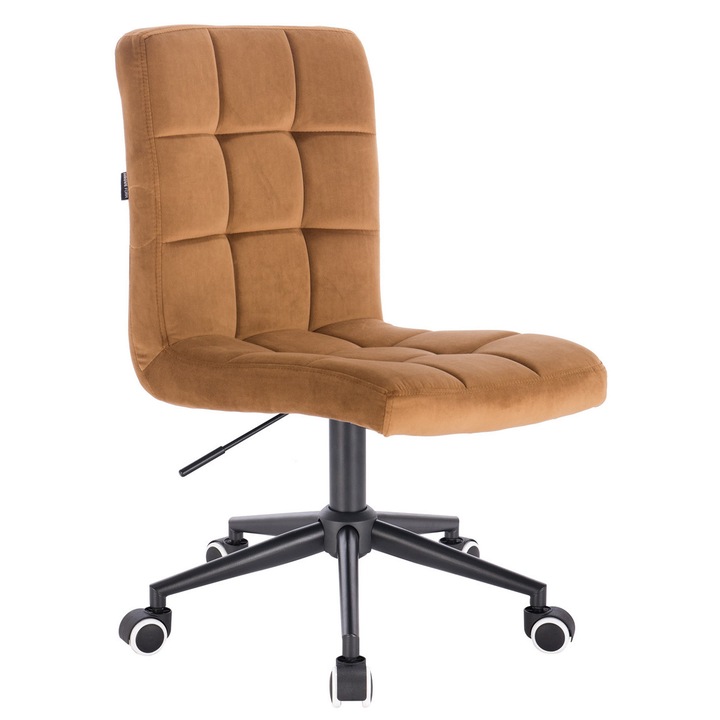 Scaun de birou, Votana, HR7009K, Catifea, Baza Neagra, Galben Miere
