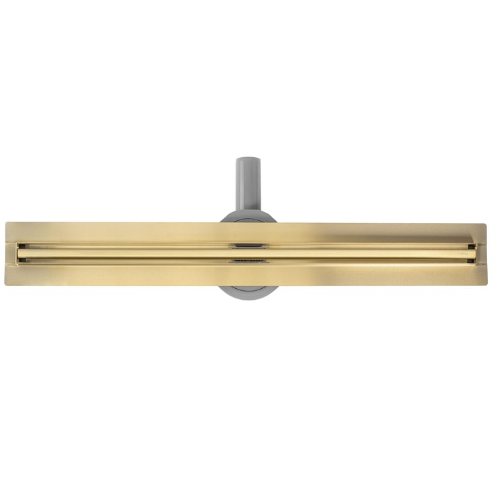 Дренажна система, Rea Shower Drain Neox Slim pro Gold Brush, Неръждаема стомана, Nano Flex покритие, Дебит 0,45 l/s, 80 cm, Matt Gold