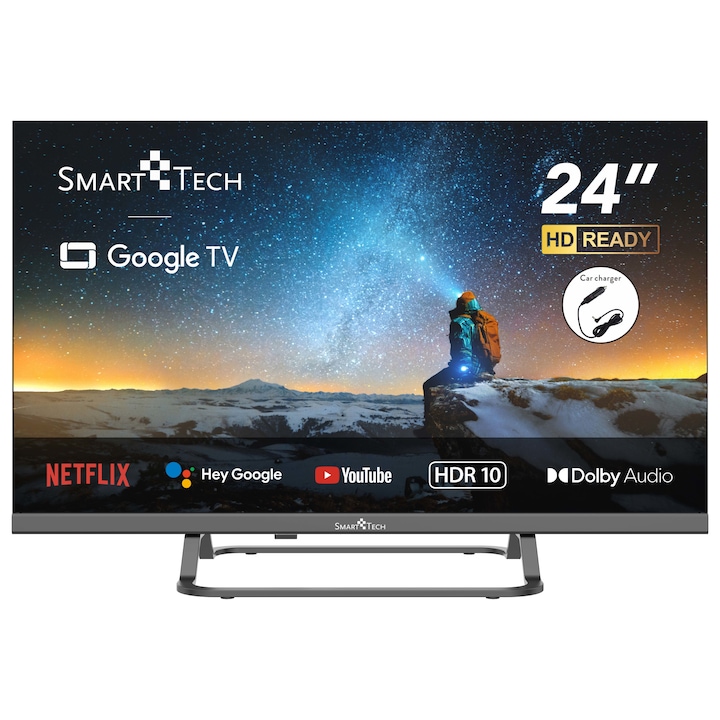 Smart Tech 24HG01VC Google Televízió, HD LED TV, 60 cm, Quad Core, 1.5G/8G, Wi-Fi, DVB-T2/C/S2, Netflix, YouTube, Amazon Prime, Dolby Audio