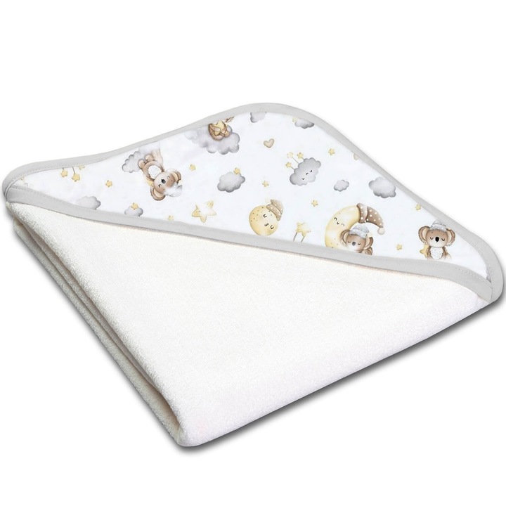 Pamut babatörülköző kapucnival 90x90 cm Kidizi® Koala Dreams