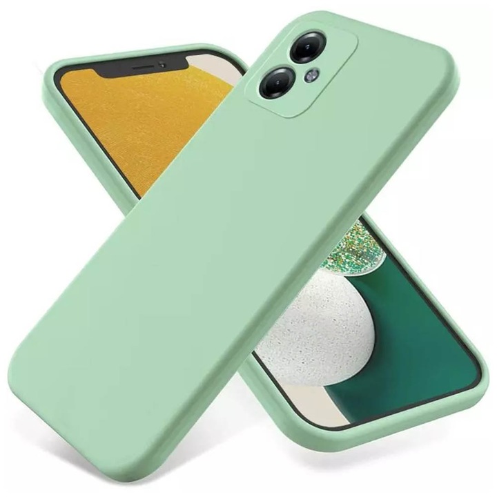 Силиконов калъф BestCase за Motorola Moto G54, 1.2MM Microfiber interior, Premium Soft Liquid Silicone, Avocado Green