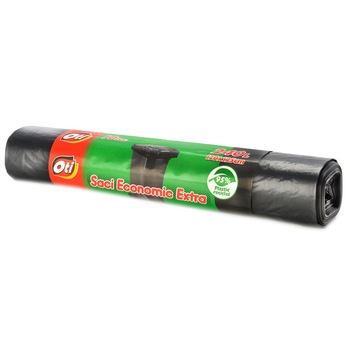 Saci menajeri OTI Economic Extra pentru Europubela, 240 l, 120 x 125 cm, Negru, 10 buc/rola Saci menajeri OTI Economic Extra pentru Europubela, 240 l, 120 x 125 cm, Negru, 10 buc/rola