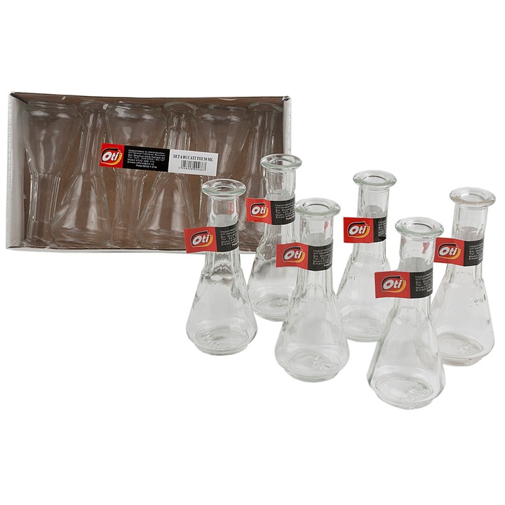 Set 6 x Toi romanesc OTI Cinzeaca, transparent, gradat, 50 ml