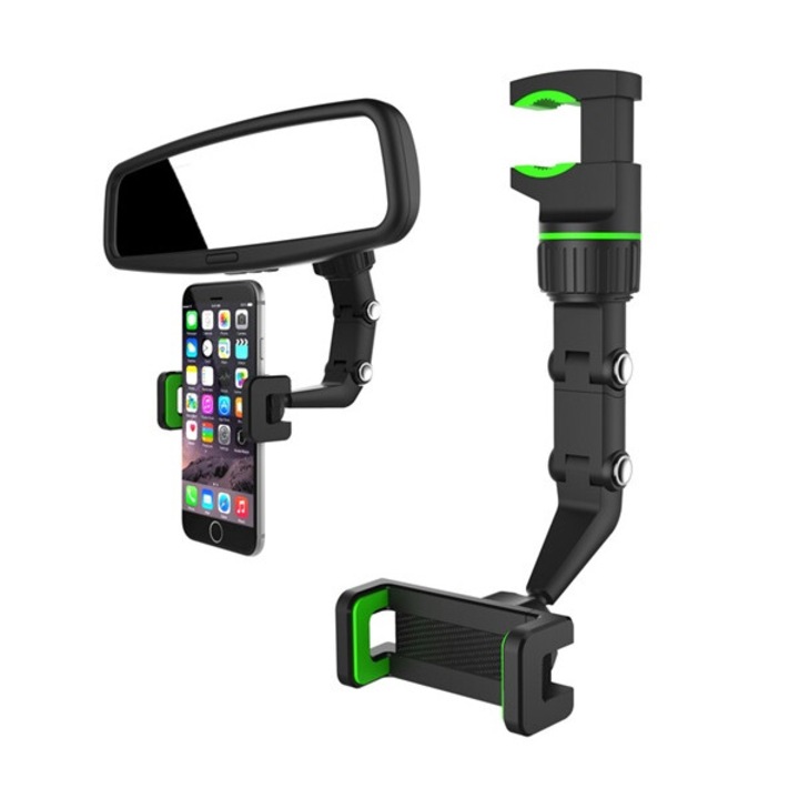 Gigapack autós tartó, visszapillantó tükörre, 360°, 50-100mm széles, fekete