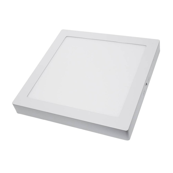 Aplica LED Ecoplanet 36W, 3240lm, lumina rece 6500k, patrata 400x400x28mm, alba