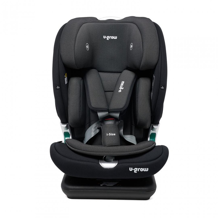 Scaun auto pentru copii U-Grow Goldfix Plus, I-Size, R129, cu isofix, 76-150 cm, boxa bluetooth, negru