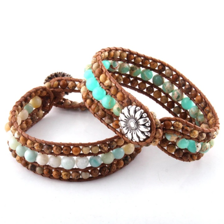 Bratara Boho Wrap din pietre naturale de Jasp Imperial