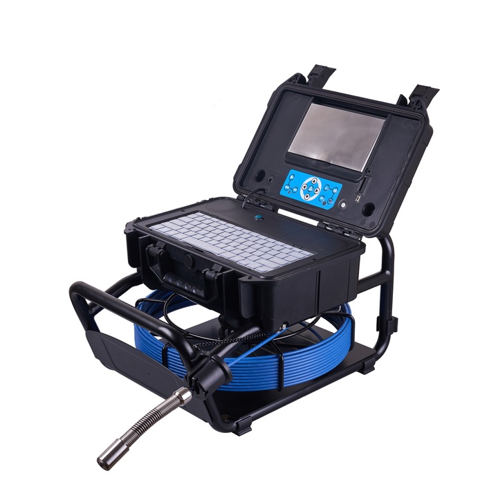 Endoscop industrial portabil, Ataz, AZ-T50M-2W-3M, 2, 7 m, 5000 mAh, Full HD 1080p, cap impermeabil IP67, zoom digital 3x, iluminare LED reglabila, ecran LCD mare de 5", accesorii de inspectie, design ergonomic, protectie la supraincalzire