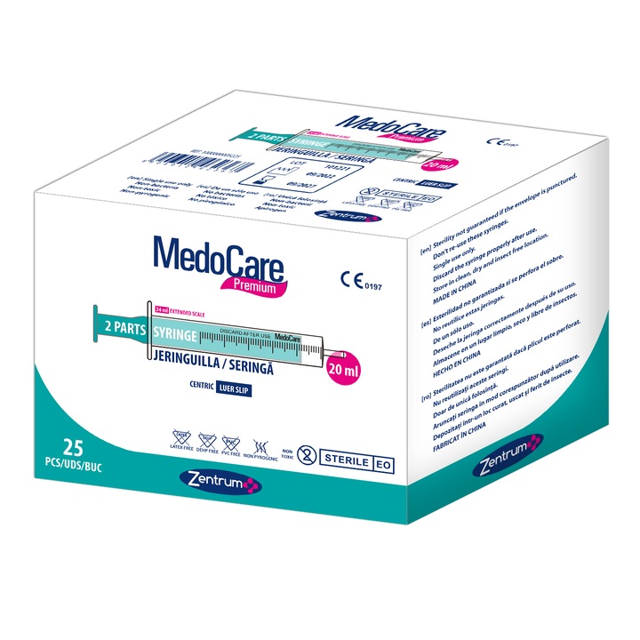Медицинска спринцовка 24 ml с игла 21 G MedoCare 25 бр.