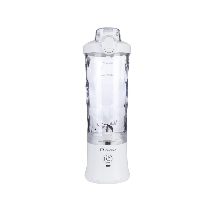 Mixer portabil Smoothio cu motor puternic 600 ml (alb)