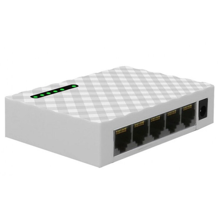 Switch de retea gigabit, 5 porturi, Fast Ethernet, 1000 mbps, alb/gri ...