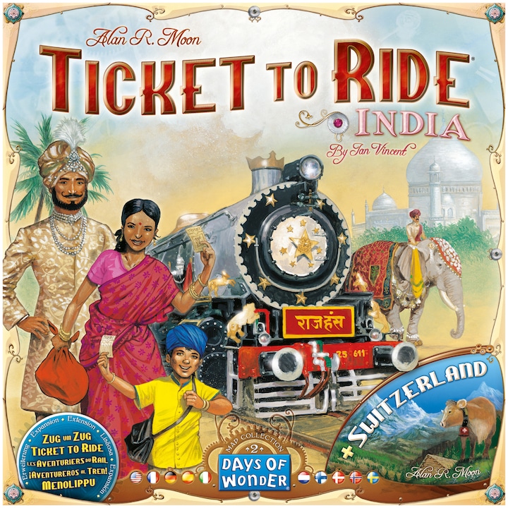 Разширение Asmodee - Ticket to Ride, Map Collection, India & Swiss, Английски език