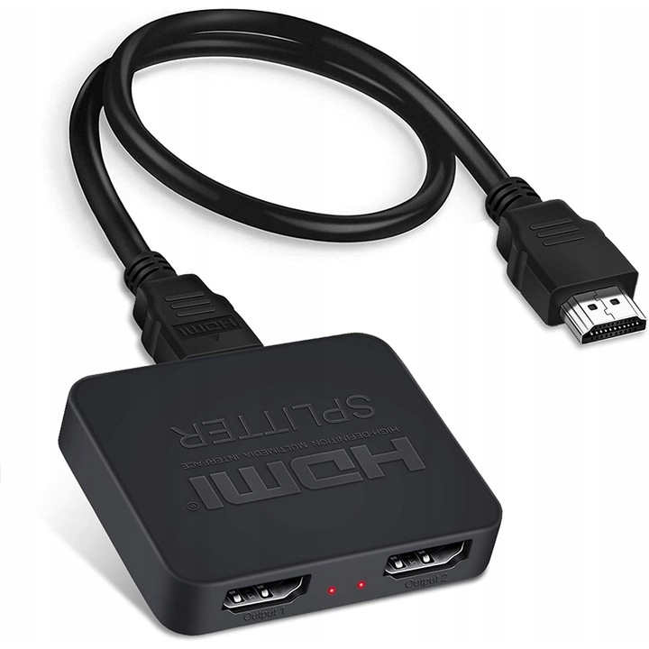HDMI 2.0 адаптер, 4K, автоматично мащабиране, включен USB кабел, черен