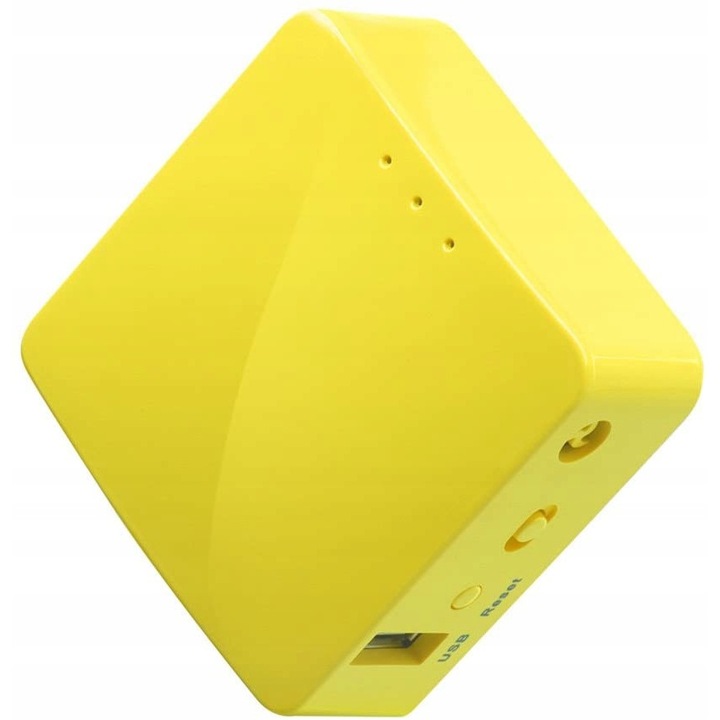 Router Wireless portabil, set, 16MB NOR + 128MB RAM, OpenVPN, galben