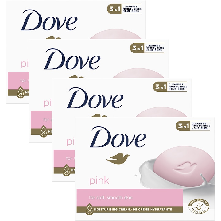 Sapun crema Dove Pink, 4x90 g