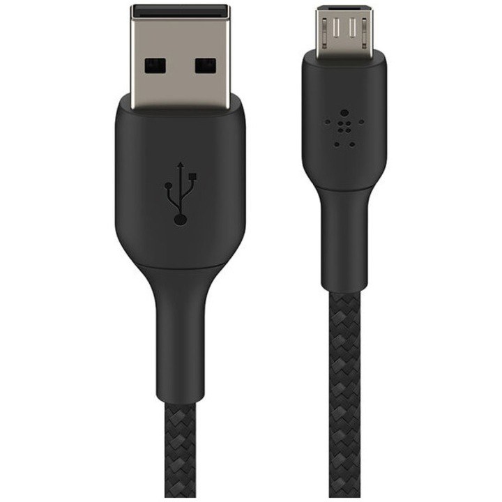 Belkin Boost Charge Micro-USB – USB-A kábel, fonott, 1m, fekete