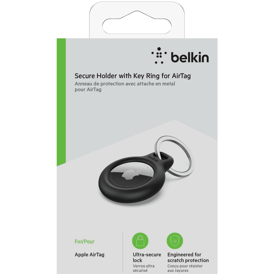 Suport AirTag, Belkin, Breloc, Negru