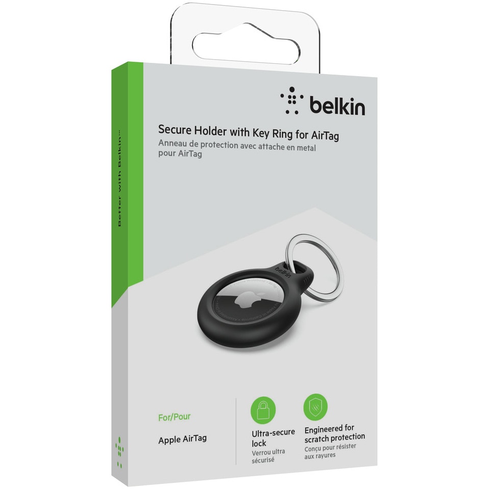 Suport AirTag, Belkin, Breloc, Negru