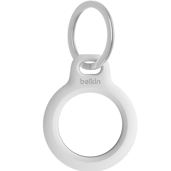 Suport securizat Belkin cu inel pentru AirTag Apple, Alb