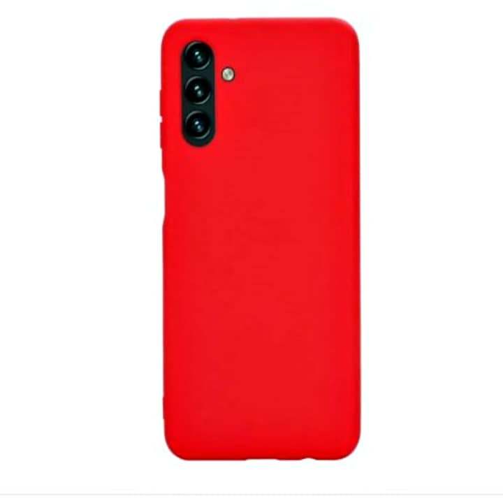 Калъф за телефон, съвместим с Samsung Galaxy A15, силиконов капак с кадифена вътрешна част и защита на камерата, червен, атлас
