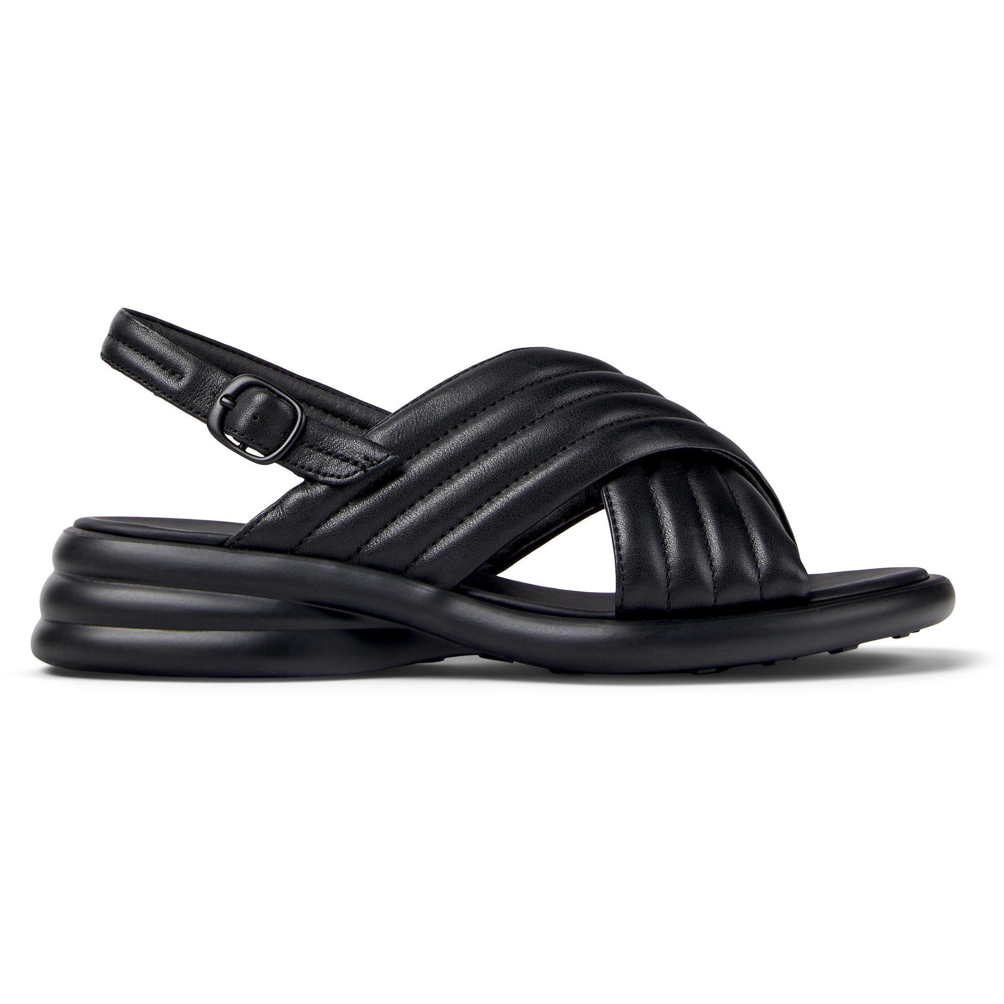 Camper, Sandale matlasata de piele Spiro 26933, Negru, 36