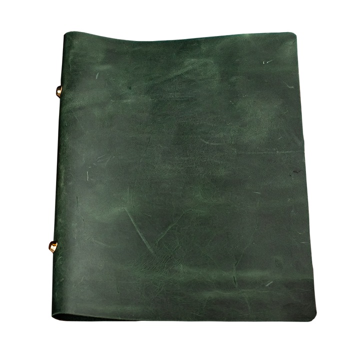 Mapa meniu, A4, Leather Vintage, piele naturala, Unika, verde