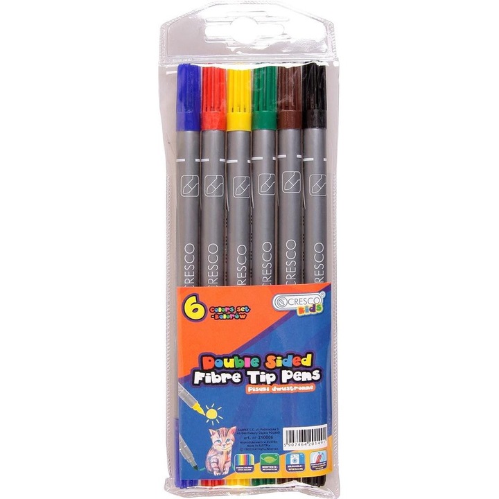 Set 6 carioci, Cresco, Cap dublu, Multicolor