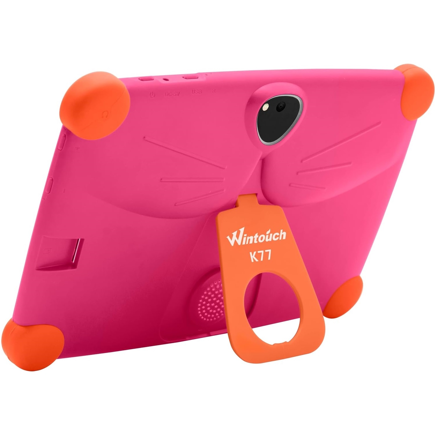 Tableta pentru copii Wintouch K77, Android, 1 GB RAM, 7 inchi, 8 GB, WIFI, Doua camere, Control parental, Roz