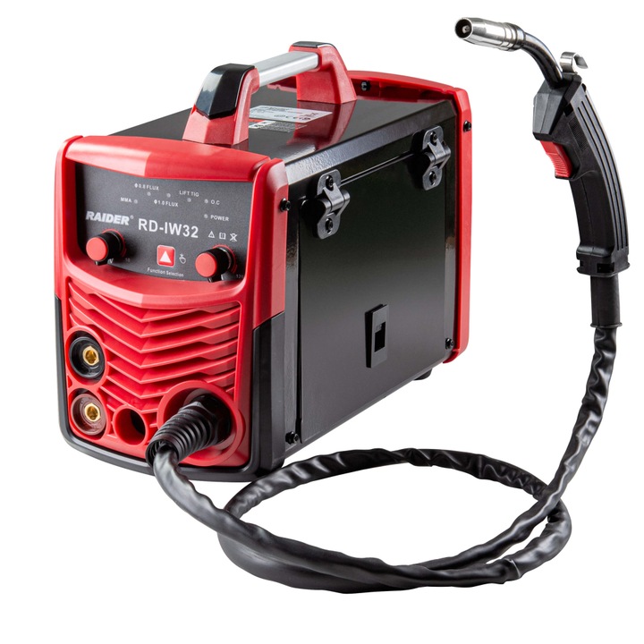 Инверторен електрожен Raider RD-IW32, 2в1 MIG/MAG gasless & MMA, 120 A, Червен/Черен