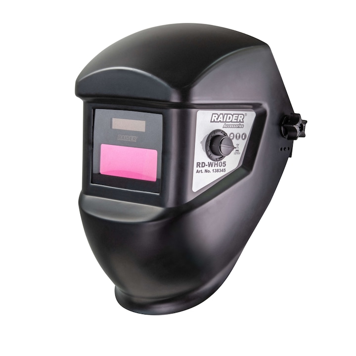 Заваръчен фотосоларен шлем Raider RD-WH05, DIN 9-13, Gr 90x35, Червен/Черен