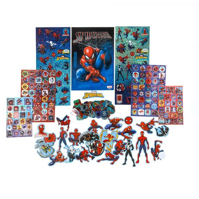 Set de autocolante Spider Man cu sclipici, 3D, fosforescente, hartie ...