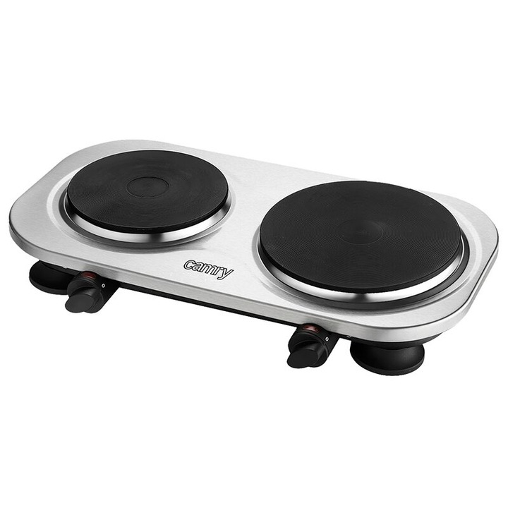 Електрически котлон от неръждаема стомана, 2500 W, 2 зони, 220 V/ 50 Hz, Диаметър 185 мм/ 155 мм