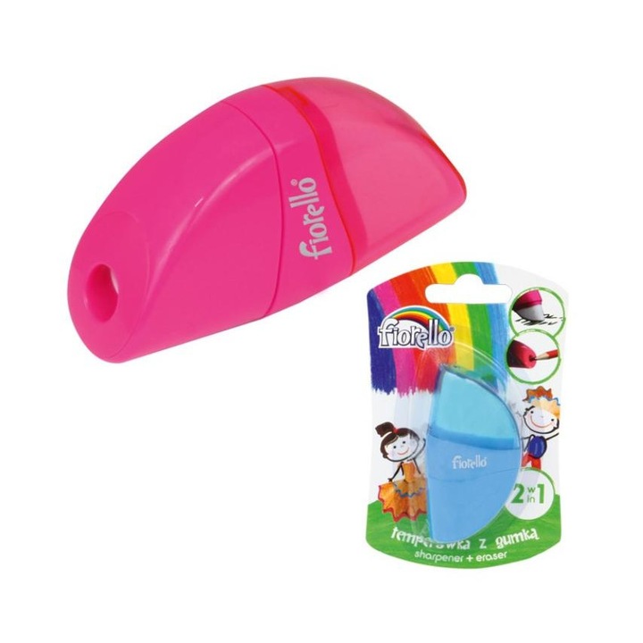 Ascutitore cu radiera, Fiorello, GR-F445, Multicolor