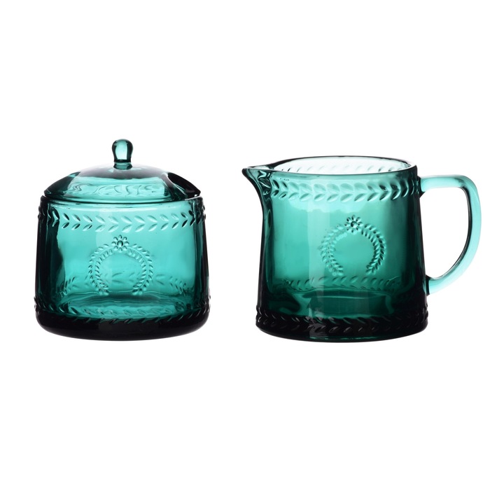 Set pentru servire, Mondex, Sticla, Albastru