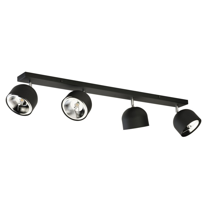 LED плафон, TK Lighting, Метал, 17x22 см, Черен
