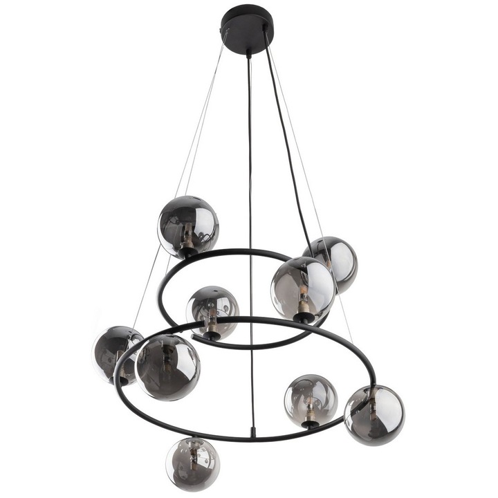 Полилей Anabelle, TK Lighting, 9 рамена, графит и кехлибар, 9xD9 см