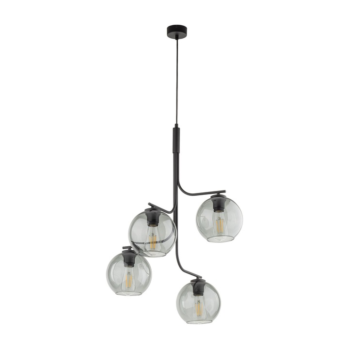 Висящ полилей TK Lighting CESAR, 3 абажура, метал, стъкло