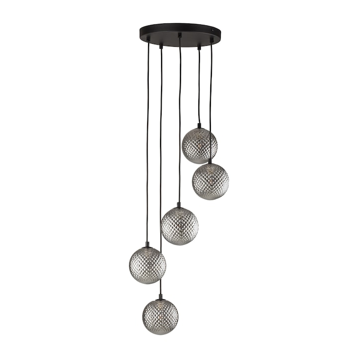 Полилей ELENA, TK Lighting, 5 графитни абажура, 5xD9см