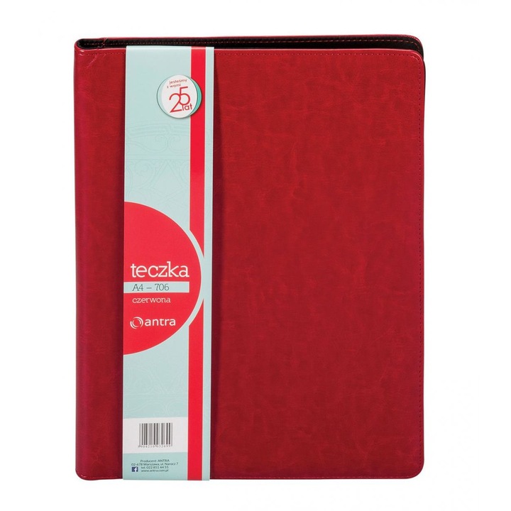 Dosar A4, Antra, Piele, Rosu, 24.5x32 cm